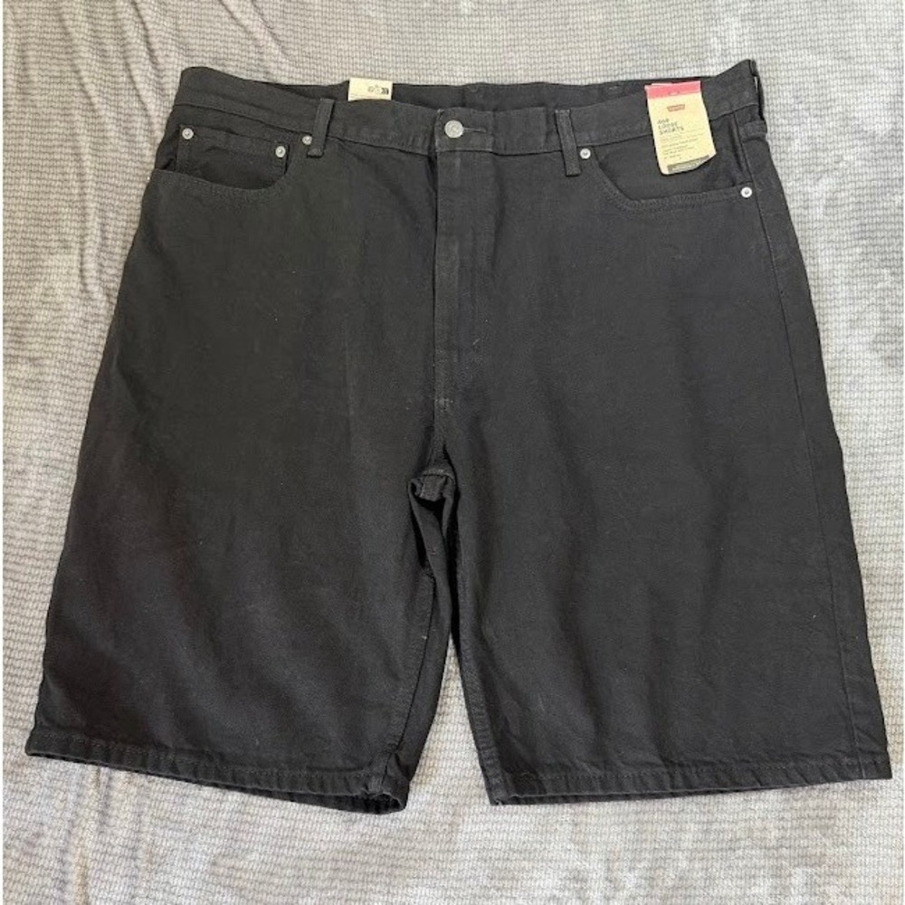 Levis 469 Loose Shorts Mens 42X11 Black Denim Baggy 100% Cotton NWT
